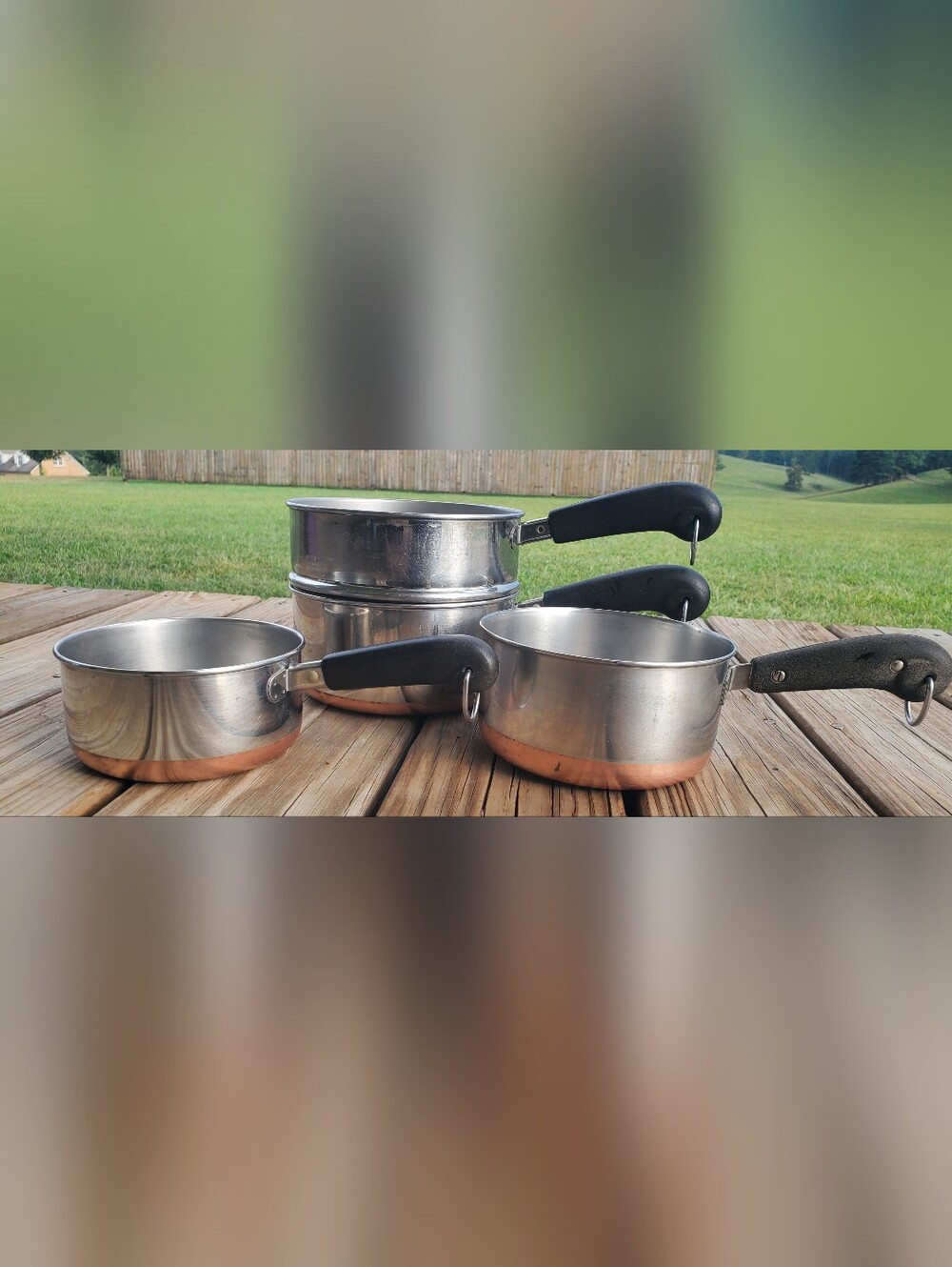 VTG Revere Ware Pots W/ Steamer - Set Of 4 - '85 And Pre 1968 - Copper Bottom